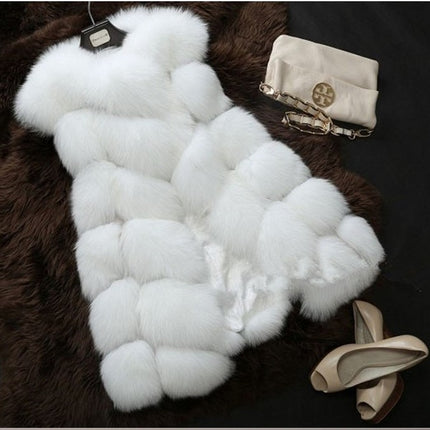 Wholesale Women's Autumn Winter Casual Faux Fox Fur Vest Coat
