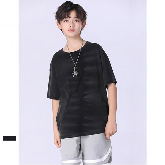Wholesale Children's Clothes Loose Washed Old Boys Short Sleeves T-Shirt