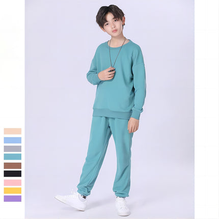 Kids Round Neck Long Sleeve Pullover Hoodies Joggers Two Piece Set