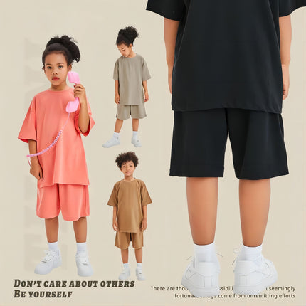 Wholesale Kids Summer Cotton Loose Solid Color Shorts