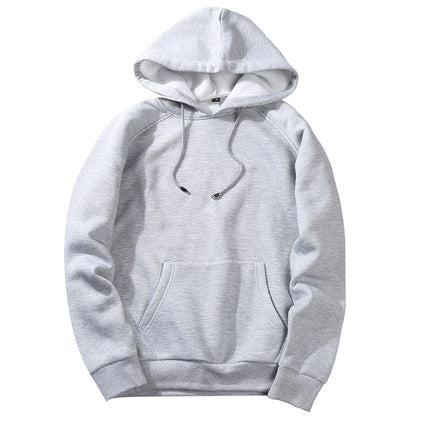 Wholesale Men's Plus Size Solid Color Pullover Hooded Hoodies