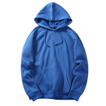 Wholesale Men's Plus Size Solid Color Pullover Hooded Hoodies