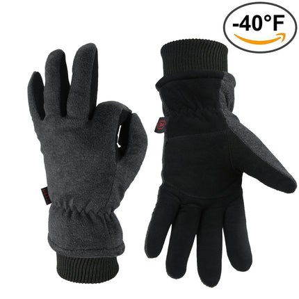 Wholesale Winter Deerskin Warm Gloves Plus Velvet Outdoor Cycling Ski Gloves