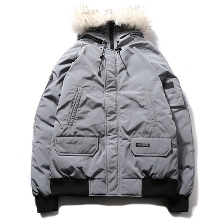 Wholesale Men's Winter Thickened Down Jacket Large Size Big Fur Collar Coat