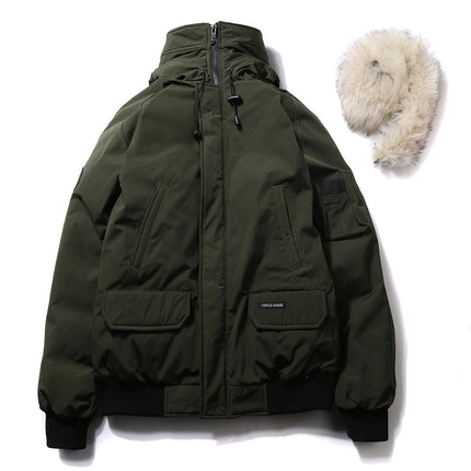 Wholesale Men's Winter Thickened Down Jacket Large Size Big Fur Collar Coat