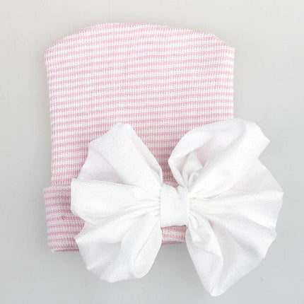 Wholesale Newborn Baby Chiffon Cute Big Bow Knitted Hat