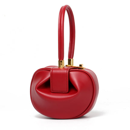 Women's Handbag Retro Wonton Dumpling Bag Genuine Leather Mini Shoulder Bag 