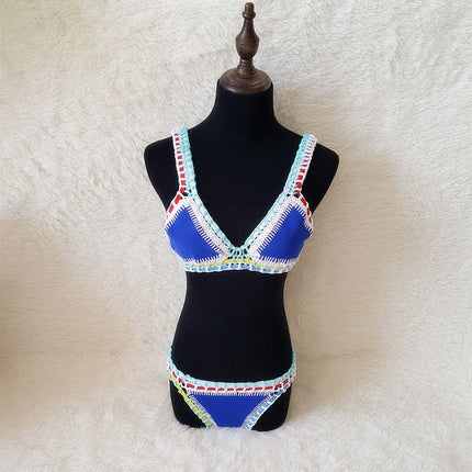 Wholesale Women's Sexy Crochet Colorful Beach Bikini Two Piece Set