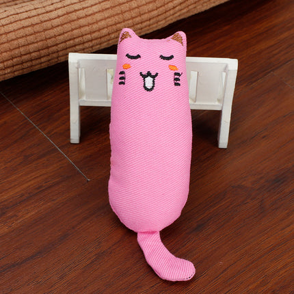 Cat Toys Burlap Cat Mint Cute Expression Thumb Toy Claw Resistant Bite Funny Cat Pillow