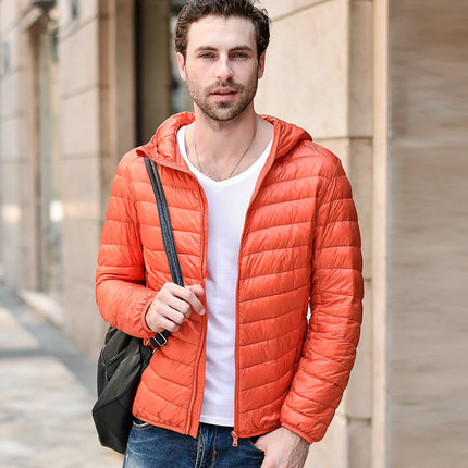 Wholesale Men's Autumn Winter Plus Size Men's Lightweight Hooded Down Jacket