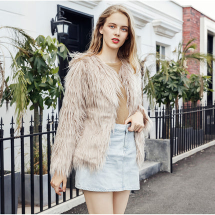 Wholesale Women's Fall Winter Plus Size Fashion Faux Fur Coat