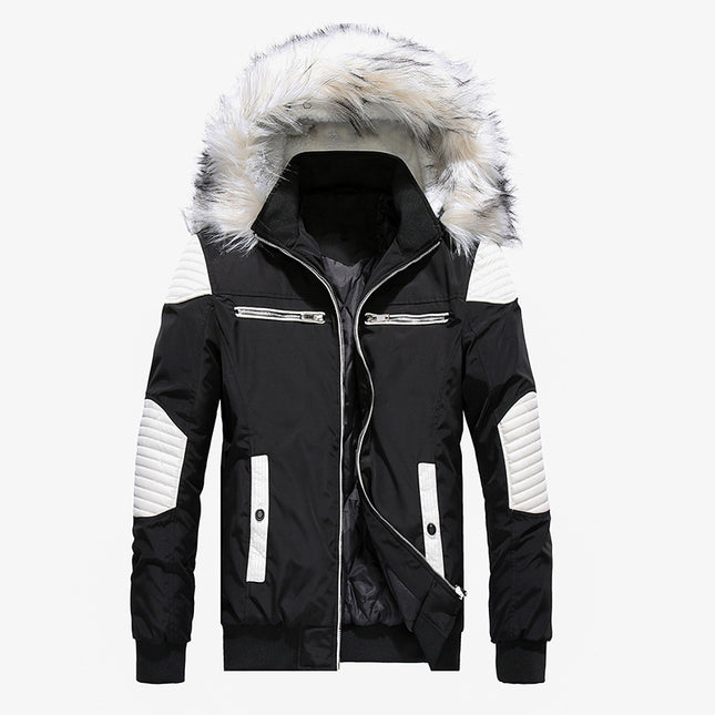 Wholesale Men's Quality Mid-length Thickened Fur Collar Padded Jacket