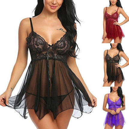 Wholesale Ladies Sexy Lingerie Sexy Lingerie Front Slit Nightgown