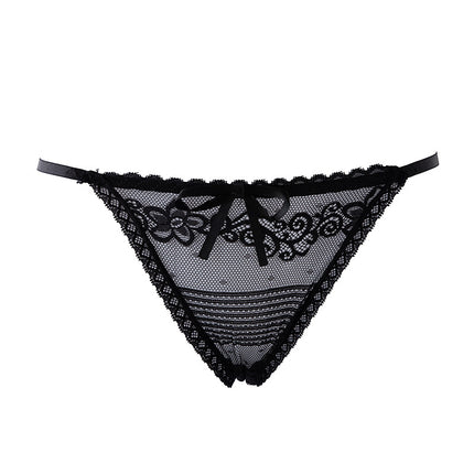 Wholesale Girls Sexy Lace Transparent Low Waist Sexy Temptation Thongs