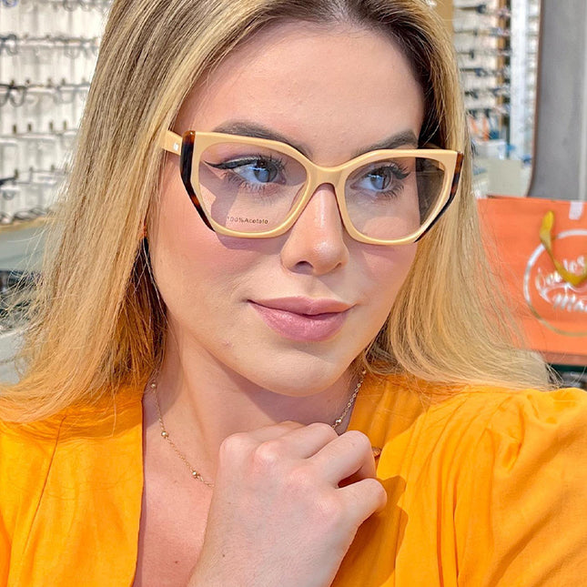 Women's Fashion Cat Eye Business Flat Glasses Anti-Blue Light Glasses Frame