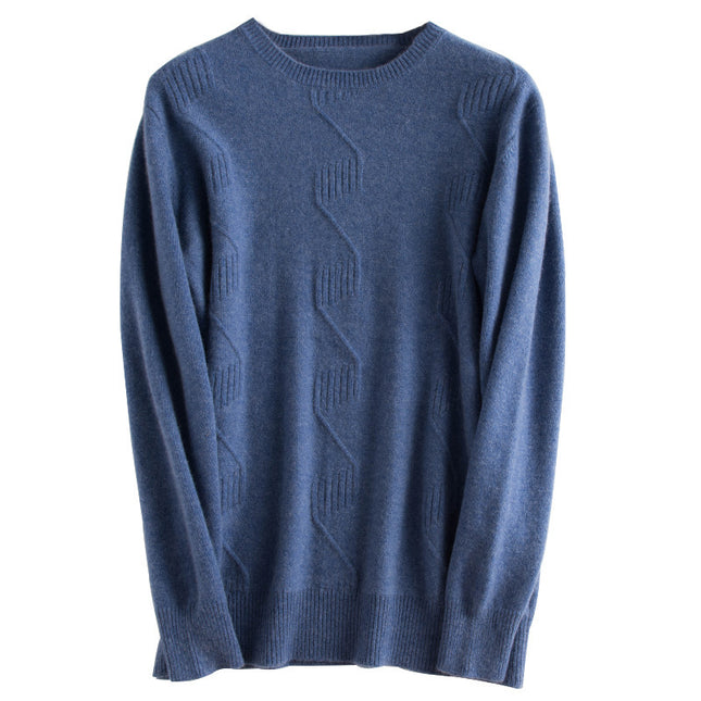 Men's Winter Round Neck Twist Thickened Loose Wool Cashmere Sweater
