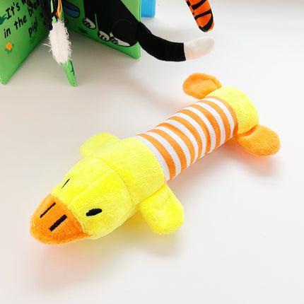 Wholesale Pet Dog Cat Plush Embroidered Duck Piggy Elephant Cute Sound Toy 