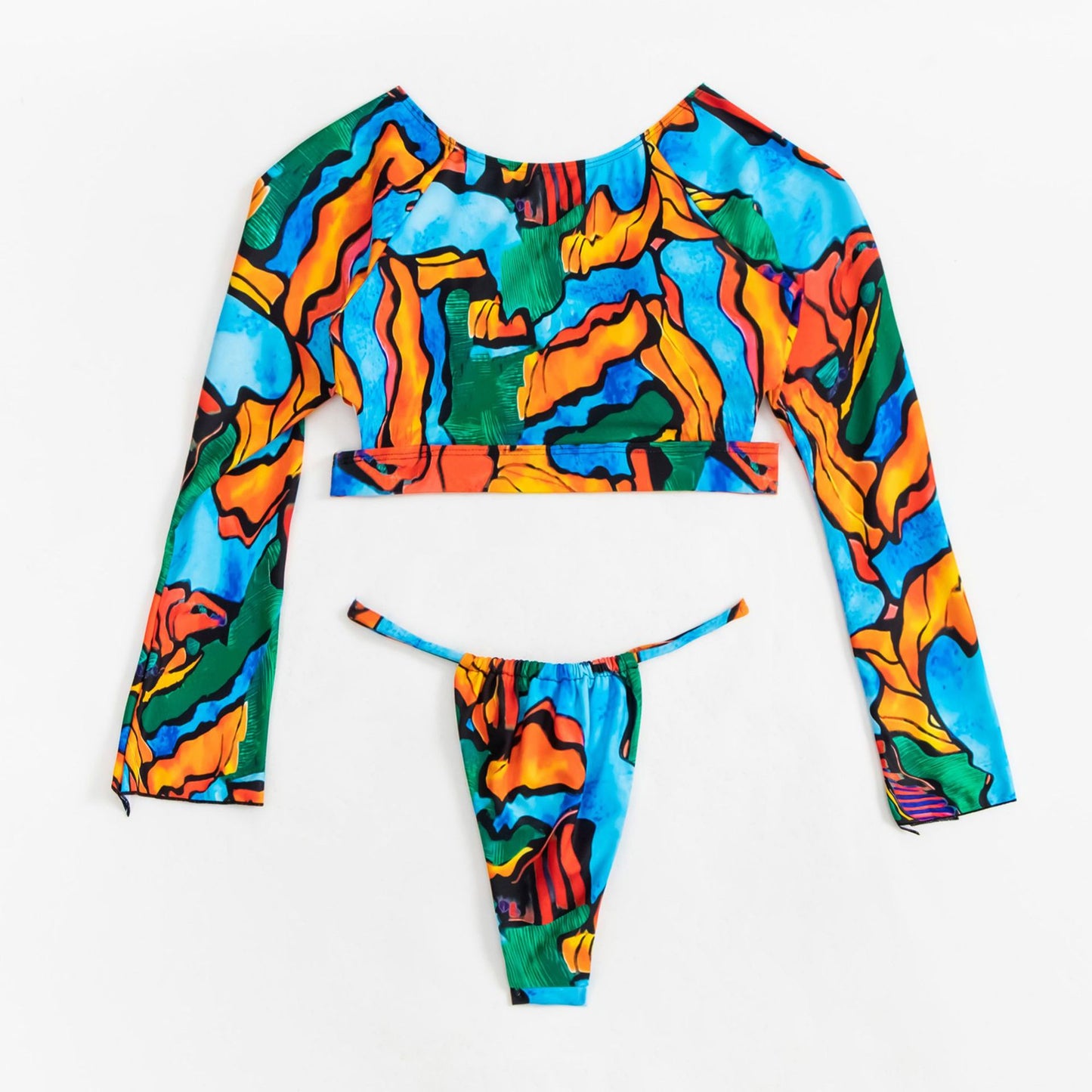 Wholesale Women's Long Sleeve Padded Bikini Two Piece Swimsuit