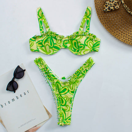 Wholesale Women's Split Swimsuit Floral Bikini