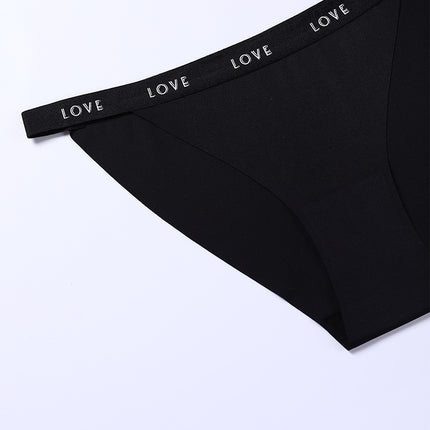 Wholesale Ladies Traceless Underwear Mid Waist Cotton Crotch Breathable Letter Briefs