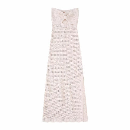 Wholesale Women Summer Open Design Jacquard Mesh Knit Dress