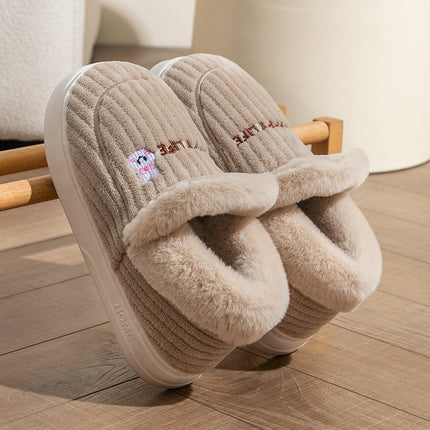 Wholesale Winter Women's Home Faux Fur Cute Warm Anti-slip Slippers 