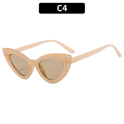 Wholesale Personality Fashion Cat-Eye Rhinestone Sunglasses