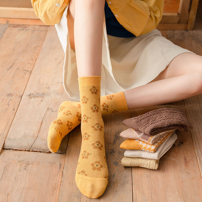 Wholesale Women's Autumn and Winter Mid-length Cotton Stockings 