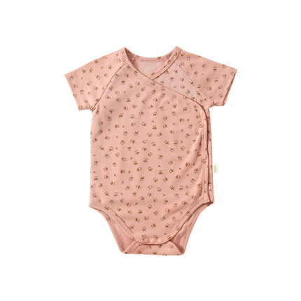 Infant Summer Cotton Short-sleeved Triangular Romper Newborn Baby Side-snap