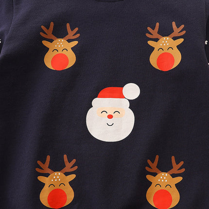 Wholeslae Autumn Children's Hoodies Elk Print Christmas Pullover Top