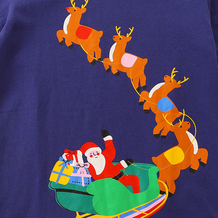 Wholesale Santa Claus Printed Children's Long Sleeve T-Shirt Boys Cotton Tops