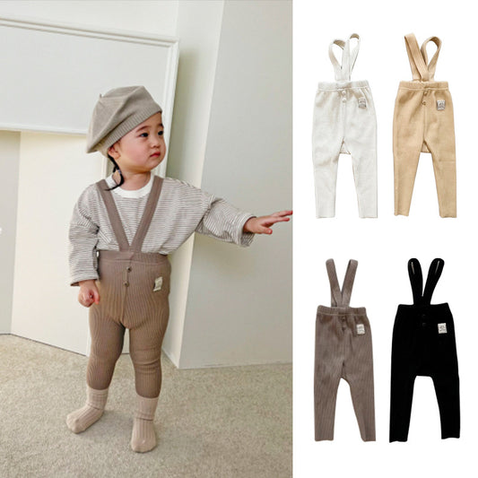 Infants Fall Winter Pit Strip Cotton Stretch Overalls Kids PP Pants