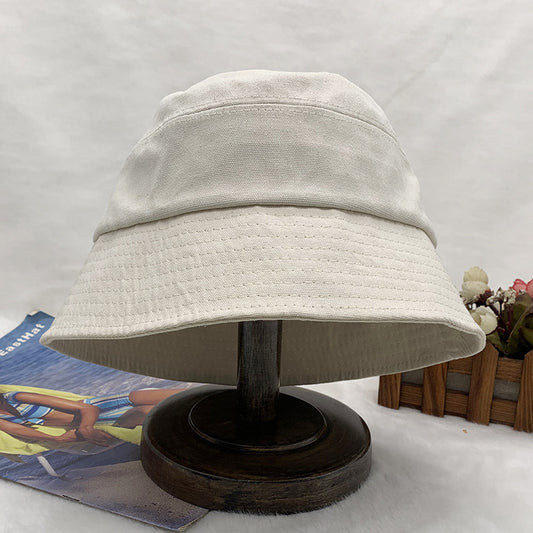 Wholesale Women's Spring Summer Sun Protection Hat Cotton Large Brim Bucket Hat 