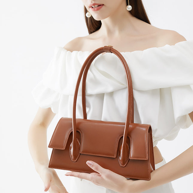 Women's High-end Fashion Crossbody Baguette Bag Shoulder Handbag 
