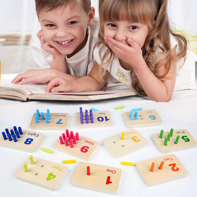 Kids Early Education Number Matching Board Insert Stick Counting Stick Enlightenment Toy