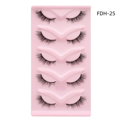 Wholesale A Box of 5 Pairs of Naturally Curly, Thick and Multi-layered 3D False Eyelashes