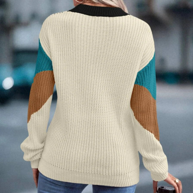 Wholesale Women's Spring  Autumn Striped Loose Casual Sweater