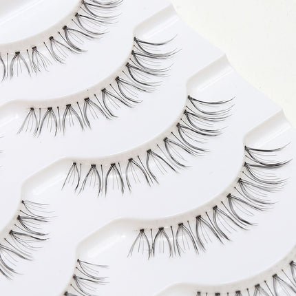 Wholesale A Box of 5 Pairs of Transparent Stems with Sharpened Natural and Comfortable Eyelashes
