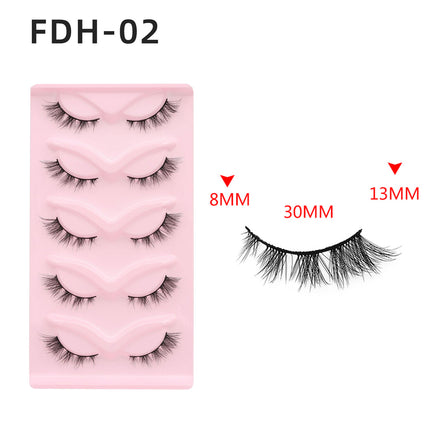 Wholesale A Box of 5 Pairs of Naturally Curly, Thick and Multi-layered 3D False Eyelashes