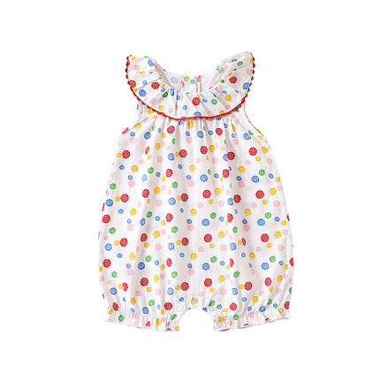 Infants Summer Floral Bodysuit Baby Cotton Thin Sleeveless Romper