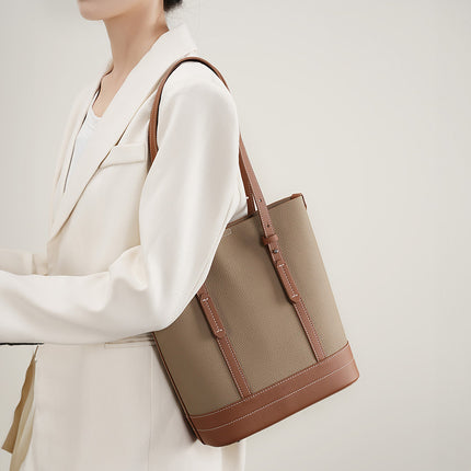 Women's First Layer Cowhide High-end Shoulder Bag Large Capacity Handbag 