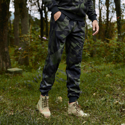 Wholesale Men's Fall Winter Casual Sports Drawstring Camouflage Thin Fleece Joggers