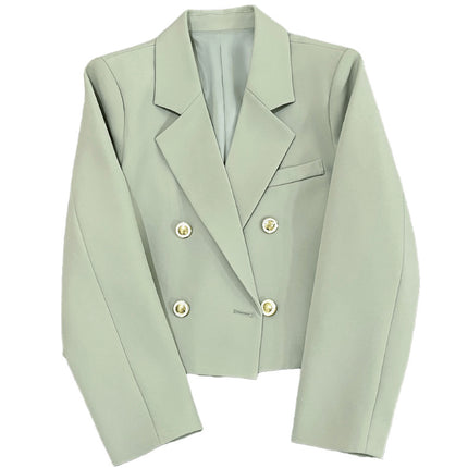 Wholesale Women's Autumn Casual Ultra Short Emerald Green Blazer 