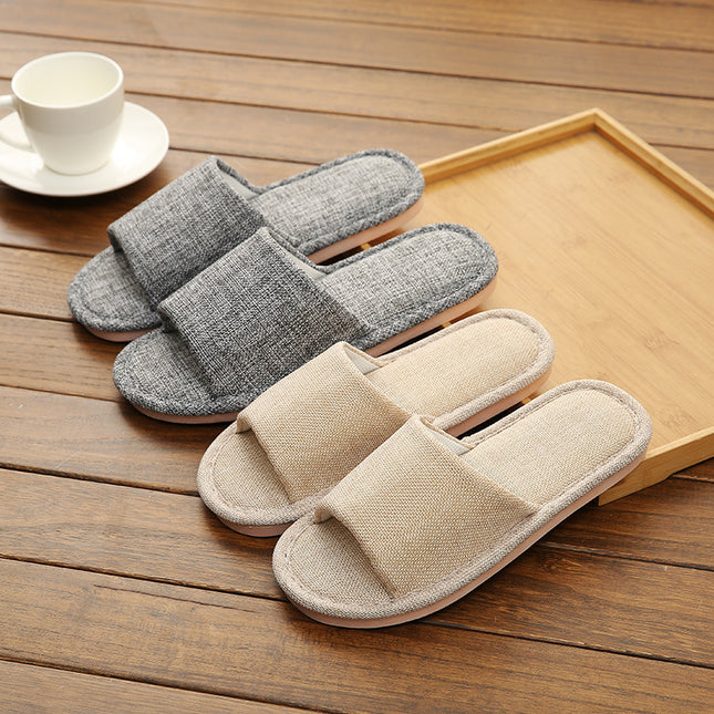 Wholesale Men's Spring and Autumn Home Non-Slip Linen Slippers