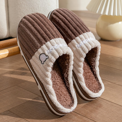 Wholesale Women's/Men's Winter Home Warm Non-slip Faux Fur Slippers 