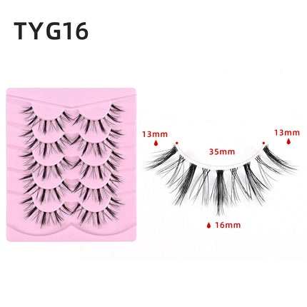 Wholesale 5 Pairs of 3D Three-dimensional Multi-layer Natural Thick Transparent False Eyelashes 