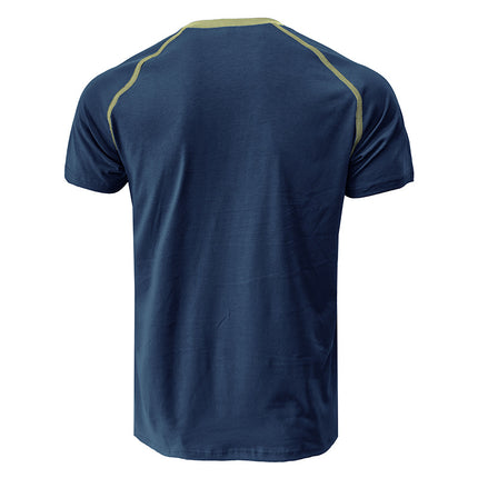 Wholesale Men's Summer Short Sleeve T-shirt Henley Shirt Top