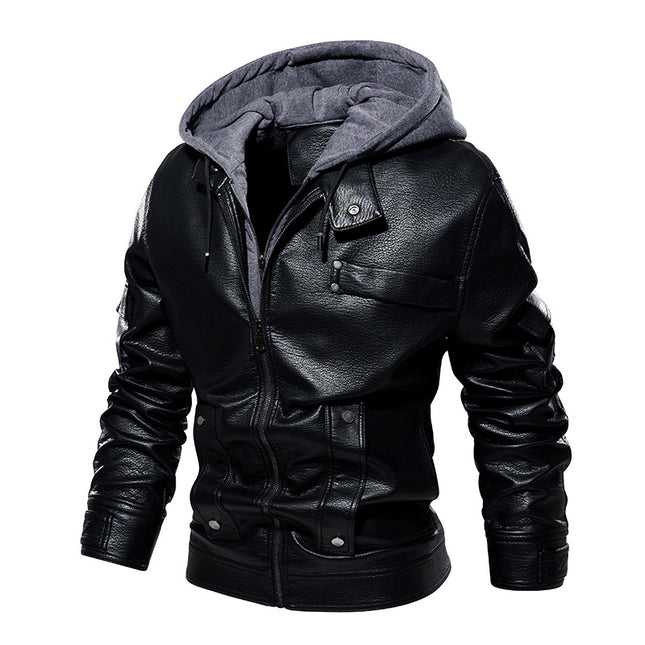 Wholesale Men's Fall Winter Warm Fashionable PU Leather Jacket