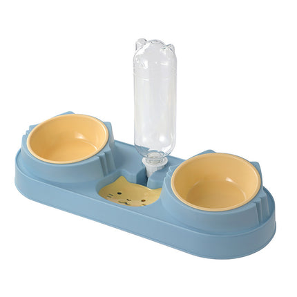 Pet Cat Bowl Automatic Drinking Dog Food Bowl Feeding Double Bowl Pet Cat Neck Protection Bowl