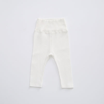 Infant Baby Spring Fall Pit Strip Fabric High Waist Cotton Pants